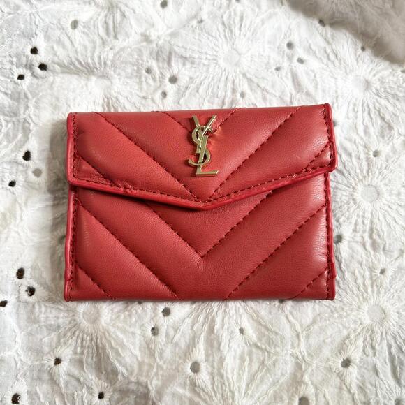 Accessories - Fashion Brand Red Quilted Cardholder Wallet Mini Wallet 4 inches x 3 inches